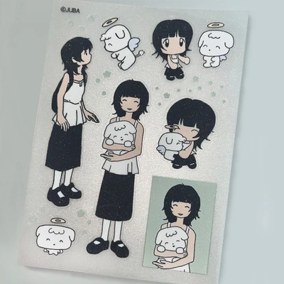 재회 글리터 투명 리무버블 씰스티커
