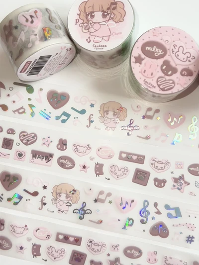 [재입고] 초코테마 30mm 3D 은박 키스컷♥