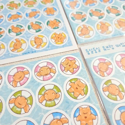둥실둥실 튜브랑 떠있쯔 씰스티커🎽