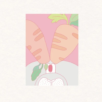 당근 꽂은 토끼 메모패드