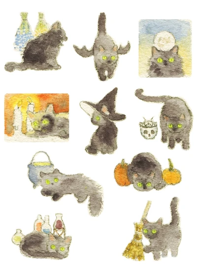 마녀의 고양이 스티커