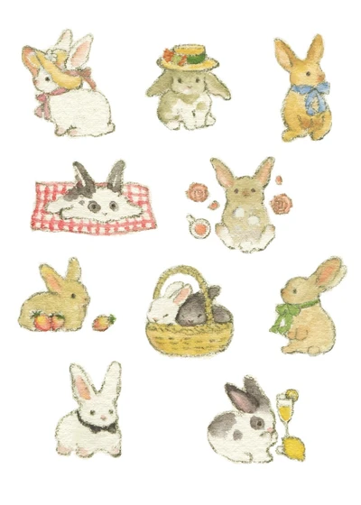 피크닉토끼 스티커