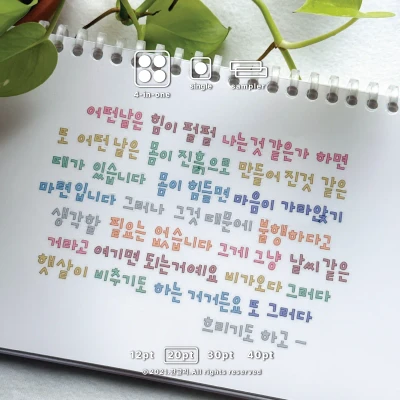 [컬러라인 한글키스컷] 슬림체 20pt MISTY