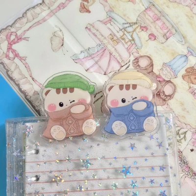니트 아크릴 집게 2종
