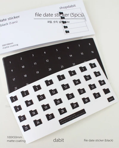 black file date sticker (5sheets)