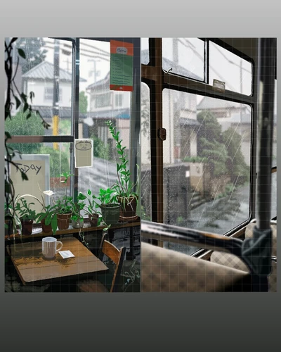 창가의 비: 카페, 버스 떡메모지