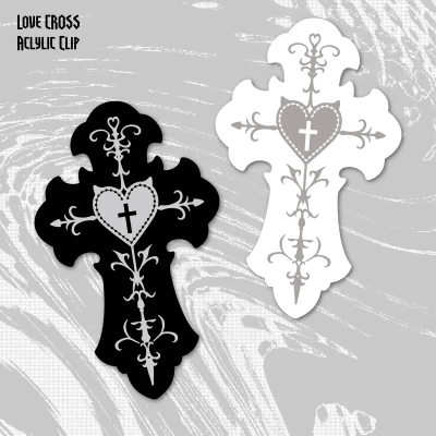 Love Cross 아크릴 집게 2종