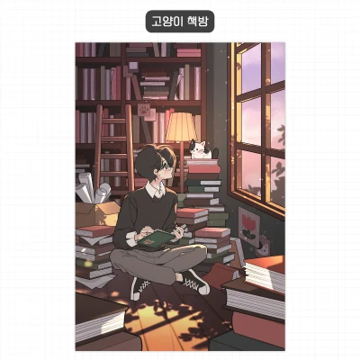고양이 책방 엽서