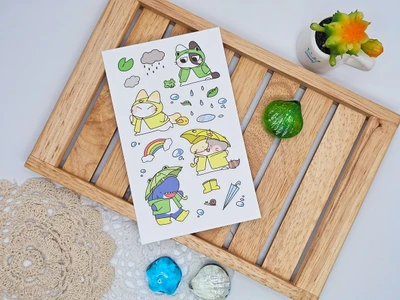 여름 소나기 씰스티커☂️