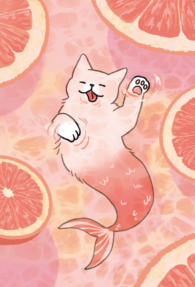 자몽고양이 엽서