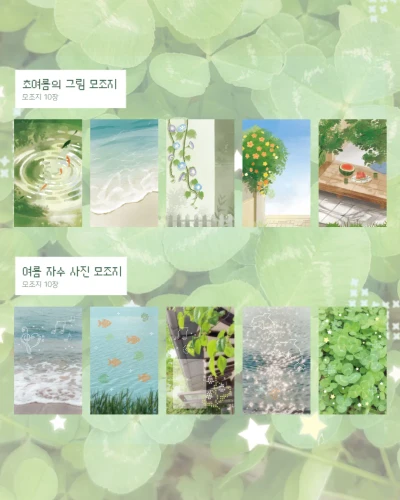 초여름 그림&여름 자수 사진 모조지