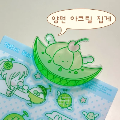 [재고 극소량 6월 신상]ミ⛦메론천사 양면 아크릴 집게ಣ