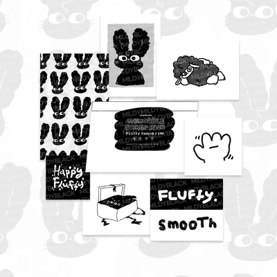 얼렁뚱땅 플러피 모조지팩 7종 set