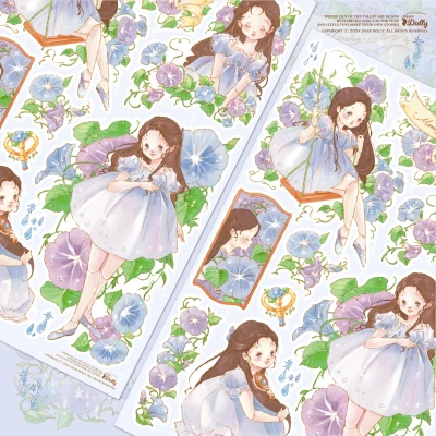 [DOLL]새벽 나팔꽃 인형 빈티지 씰스티커
