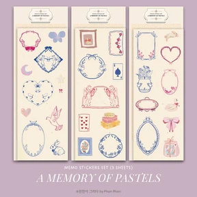 [할인] Memo Stickers set: " A MEMORY OF PASTELS"