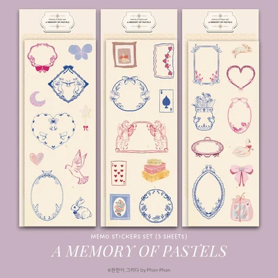 [할인] Memo Stickers set: " A MEMORY OF PASTELS"