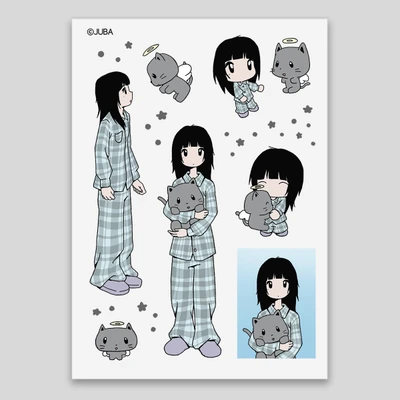 재회(고양이. ver) 글리터 투명 씰스티커