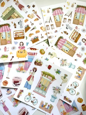 [할인]  [Tiny Little Shops] 스티커 세트 총4가지 디자인