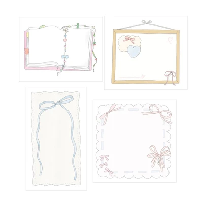 (사각▫️)감성 귀여운 모조지 메모스티커(사각재단)팩 12매입🎀