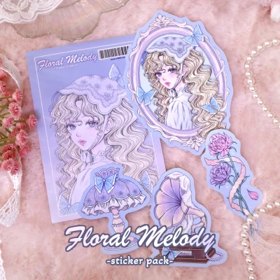 Floral melody 조각 스티커