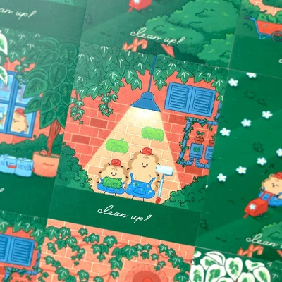(25% 할인)clean up !🌳 와이드 엽서 4종