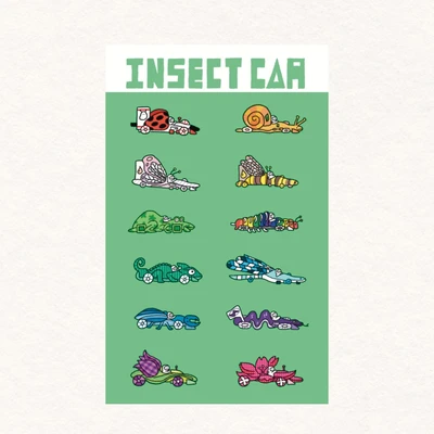Insect Car (sparkling sticker)