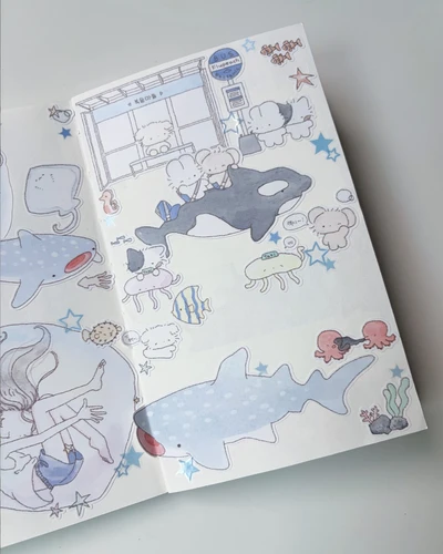 플러피치 여름스티커