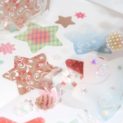 (데코네버다이)Big ornament star kisscut tape