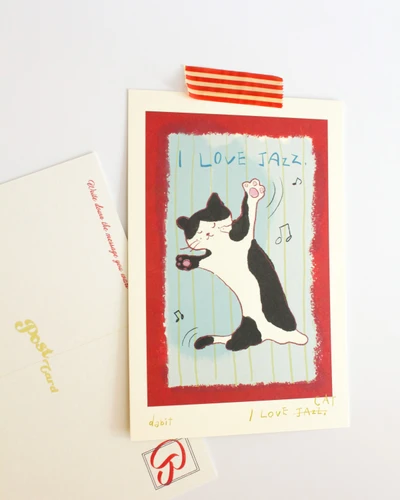 I love jazz postcard