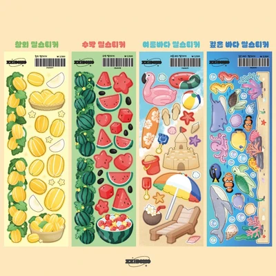 여름 시즌 씰스티커 4종