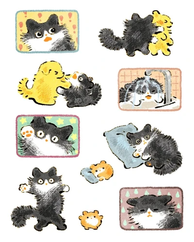 연탄고양이 밈 스티커