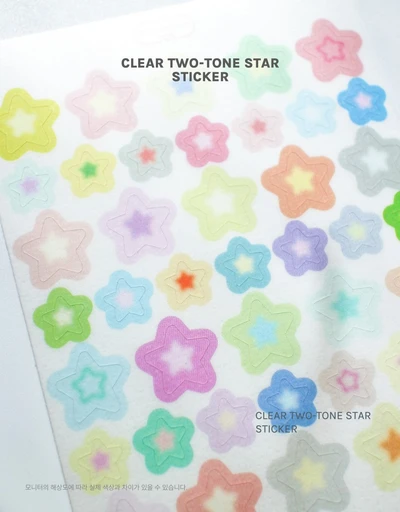 Clear Two-Tone Star Sticker