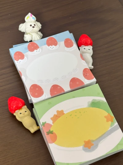 딸기케이크, 오므라이스 일러스트 떡메모지