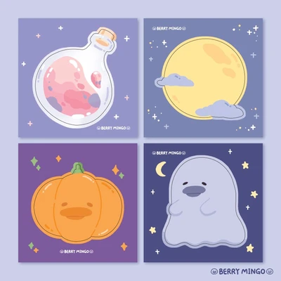 할로윈 모조지 스티커 4종 SET