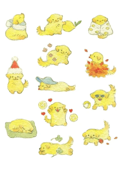 열두달 레몬강아지 스티커