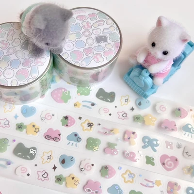 [재입고]파스텔리&스프링클&폭신숫자 투명 박 키스컷♥