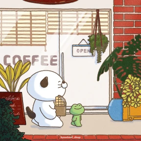 와플과 산책 엽서