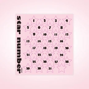 Star Number Sticker - Pink