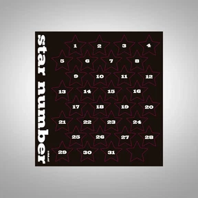 Star Number Sticker - Black