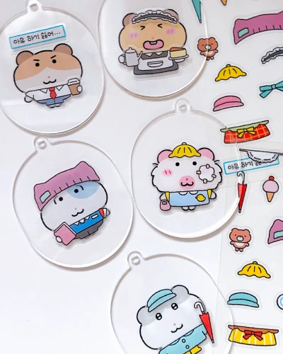 (NEW) 와와햄 옷입히기 키링