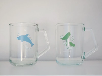 [말랑앤뚠뚠] 글래스머그350ml (돌고래/개구리)
