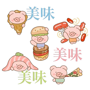 미미 美味 돼지 반팔티