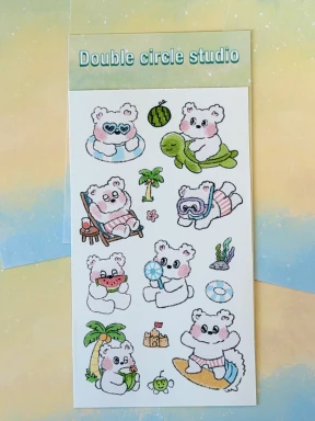 🌊해변에서 휴가 씰 스티커