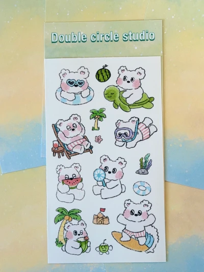 🌊해변에서 휴가 씰 스티커