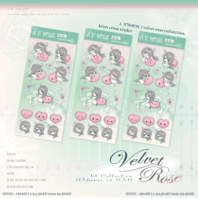 Velvet Rose . sticker : heart cross