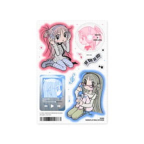 쿠리린&무이 나우플레잉 스티커