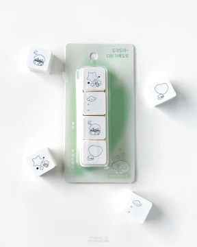 💚 𝗡𝗘𝗪 | 푸쉬버튼 스탬프 4구 : 도각도각 디어 기록도장