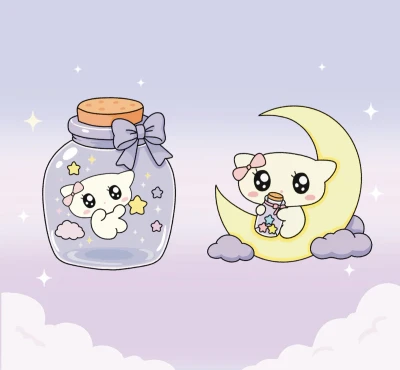 Little Night 시리즈 양면 아크릴 집게 2종