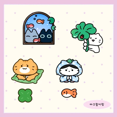 아크릴키링 4종