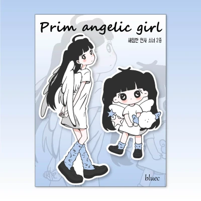 신상✨새침 천사 소녀 조각 스티커✨